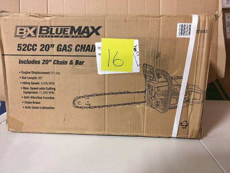 Blue Max 20 in. 52cc Gas Chainsaw in good condition