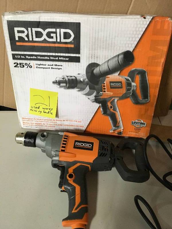 Ridgid 12 in. Spade Handle Mud Mixer in good condition