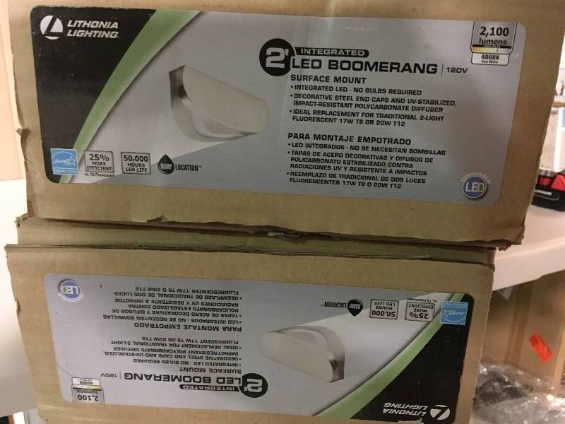 Lithonia Lighting Boomerang 2 ft. Brushed Nickel LED Decorative Linear Flush Mount not used