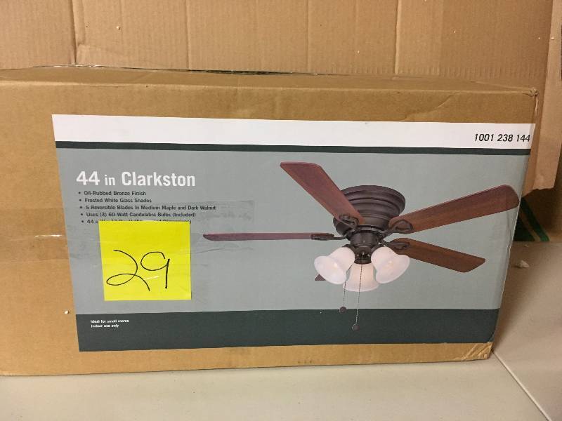 Clarkston 44 in. Indoor Oil Rubbed Bronze Ceiling Fan with Light  kit not used