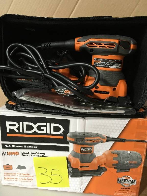 Ridgid 2.4 Amp 14 Sheet Sander with AIRGUARD Technology in good condition