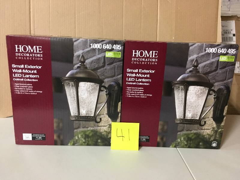 Home Decoration Set of 2 Aged Bronze Patina Outdoor LED Wall Lantern