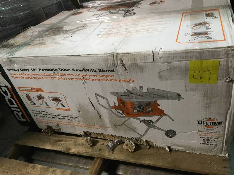 Ridgid 15 Amp 10 in. Heavy-Duty Portable Table Saw with Stand in good condition