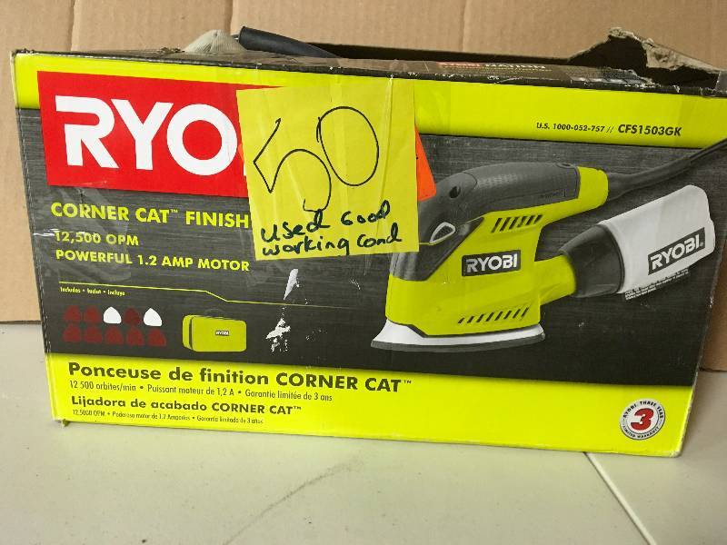 Ryobi 1.2 Amp Corded 5.5 in. Corner Cat Sander used in good condition