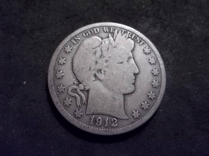 lot 52 image: 1912 S Barber Half Dollar