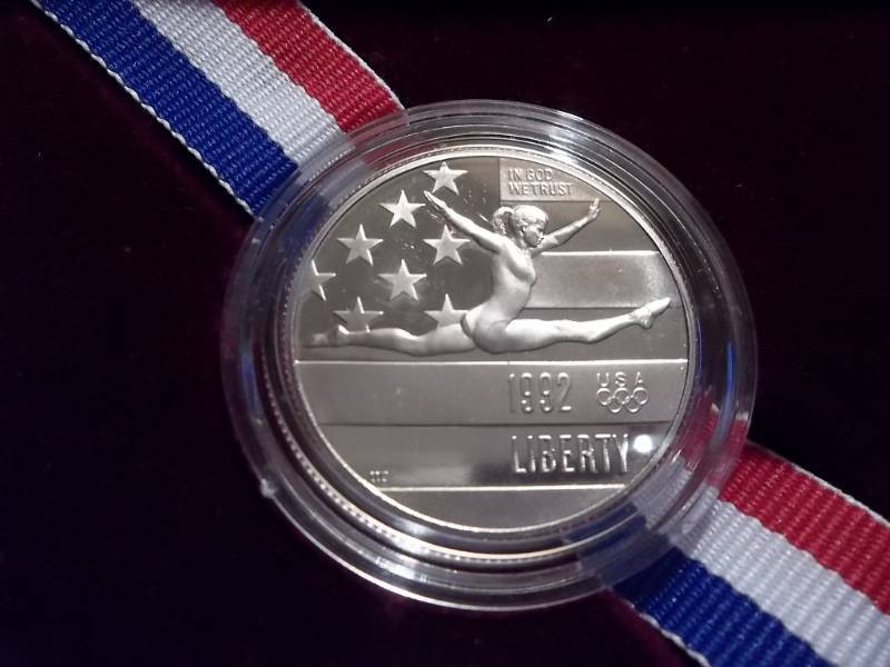 lot 59 image: 1992 Olympic Commemorative Half Dollar Proof Coin