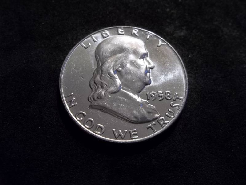 lot 92 image: 1958 D  Franklin Half Dollar