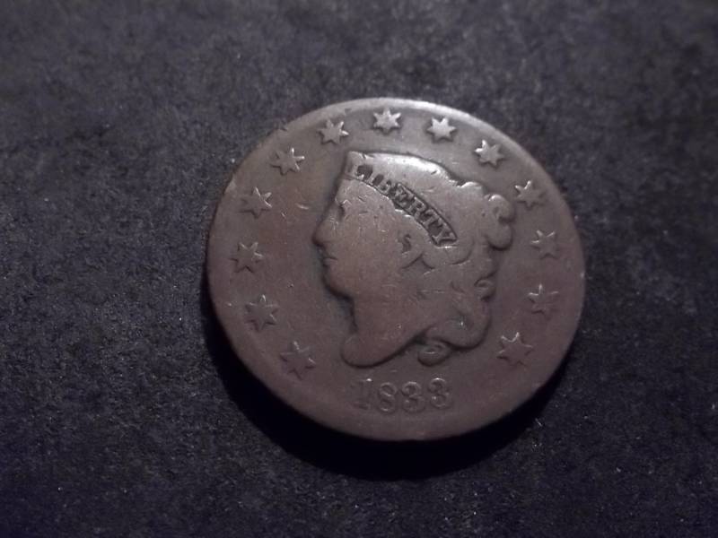 lot 122 image: 1833 Large Cent