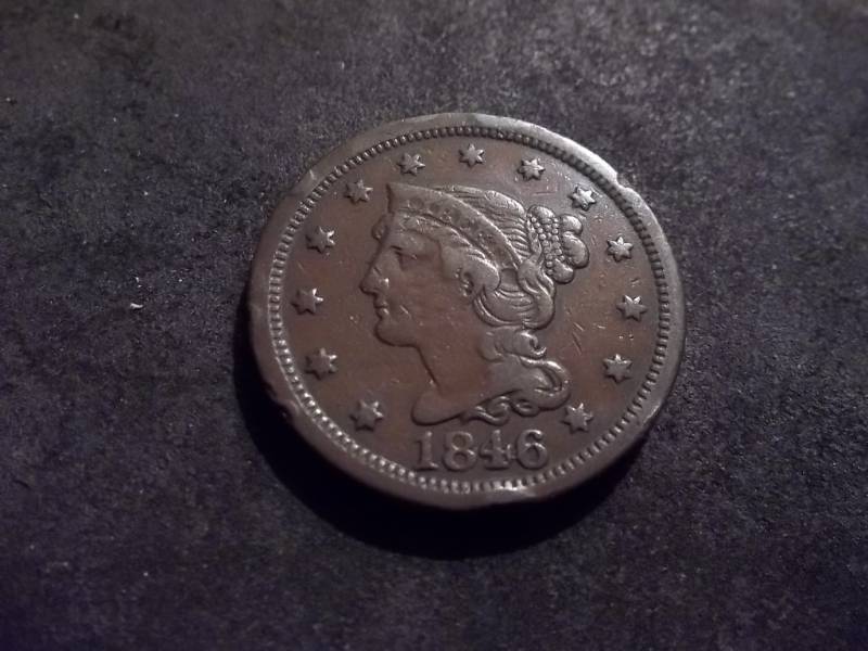 lot 130 image: 1846 Large Cent Medium Date