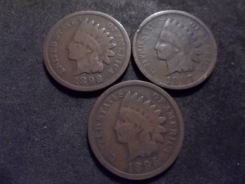 lot 154 image: 1896, 1897, 1898 Indian Head Cents