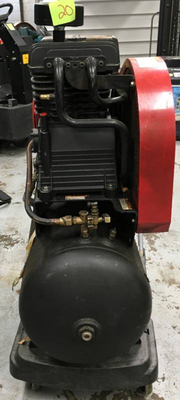 lot 20 image: NorthStar Portable Gas Powered Air Compressor  Honda GX390 OHV Engine, 30-Gallon Horizontal Tank, 27.4 CFM  90 PSI used with in the last 5 month please not you will need bring help to remove equipment.