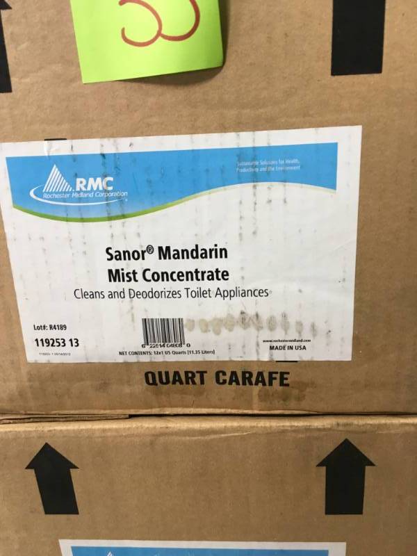 lot 35 image: 3 Cases, RMC Sanor Lemon Fresh Concentrate, Cleans and Deodorize Toilets