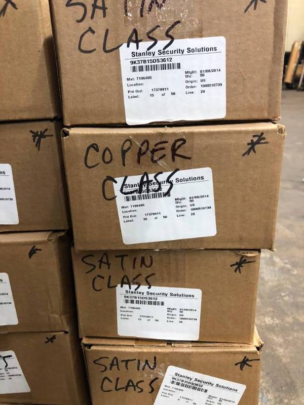 lot 22 image: Lot of (12) Stanley Security Commercial Door Handles