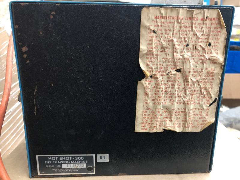 lot 26 image: Generals Hot Shot 350 Pipe Thawer