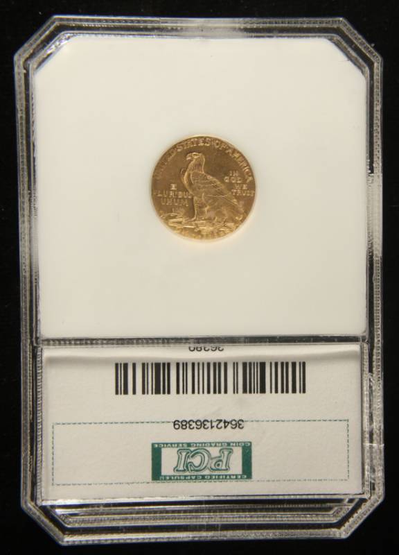 lot 01 image: 1911 US $2.50 GOLD INDIAN MS64 PCI