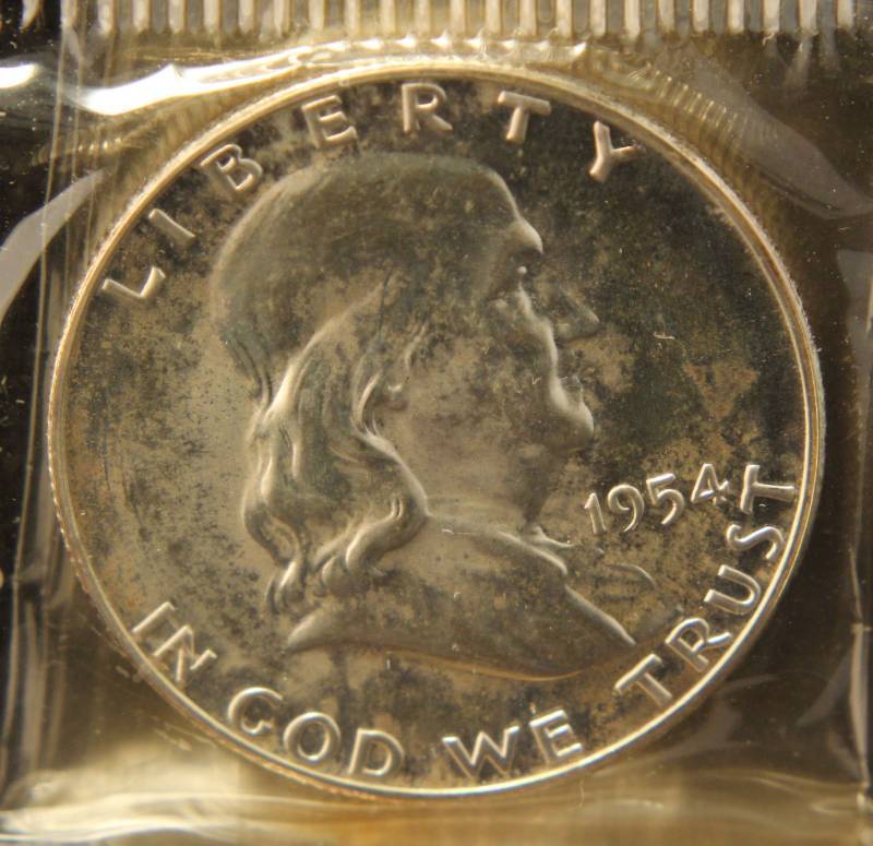 lot 02 image: ORIGINAL 1954 US BOXED PROOF SET - ALL COINS SEALED IN ORIGINAL CELLOPHANE