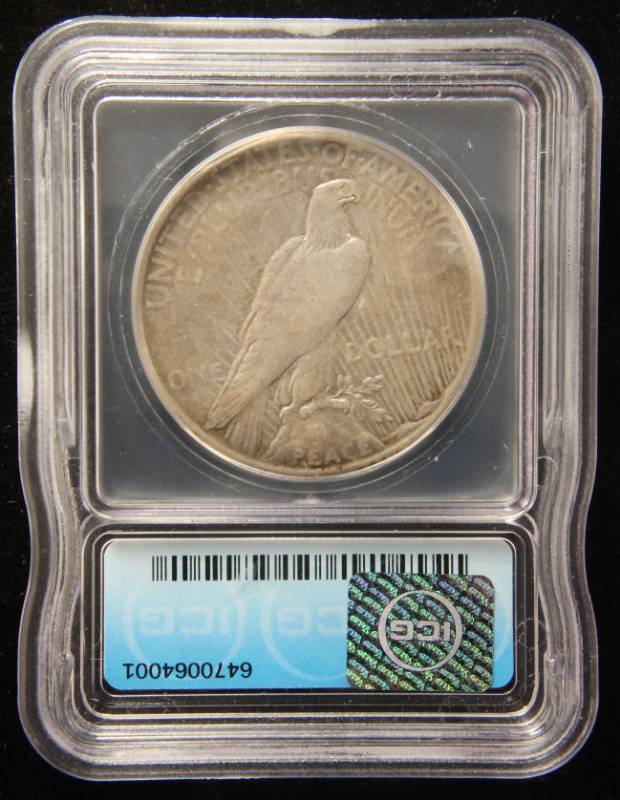 lot 03 image: 1928 PEACE SILVER  DOLLAR F12 ICG KEY DATE COIN