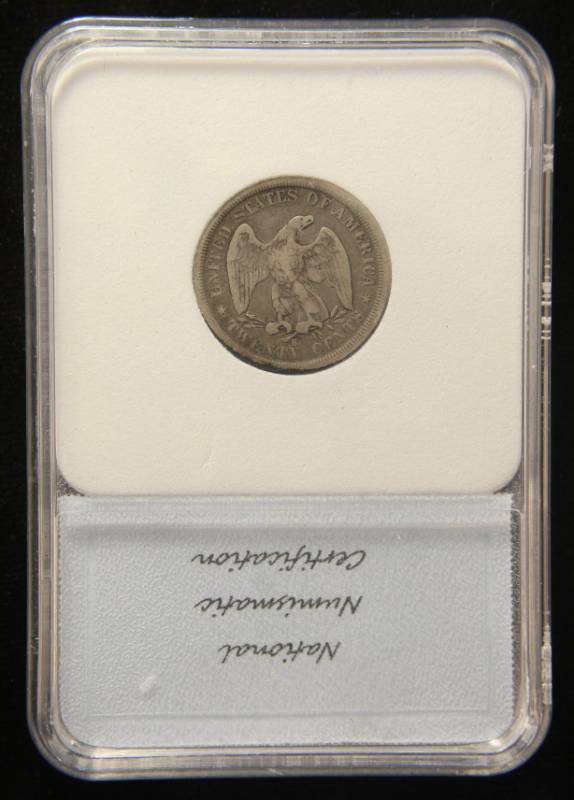 lot 08 image: 1875-S US TWENTY CENT PIECE F12 NNC