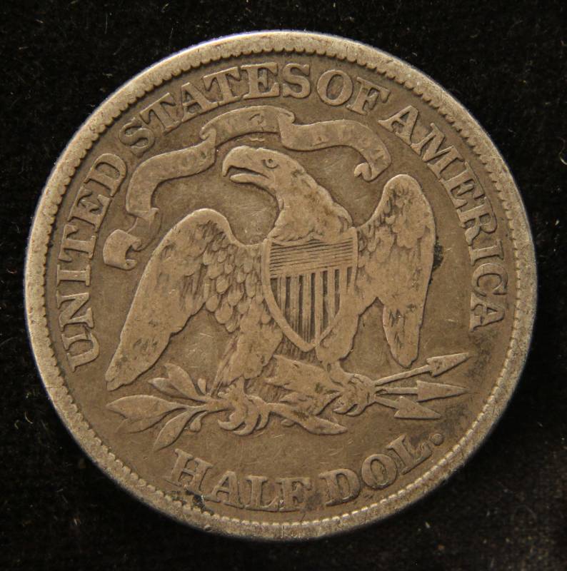 lot 13 image: 1874 US SEATED LIBERTY SILVER HALF DOLLAR