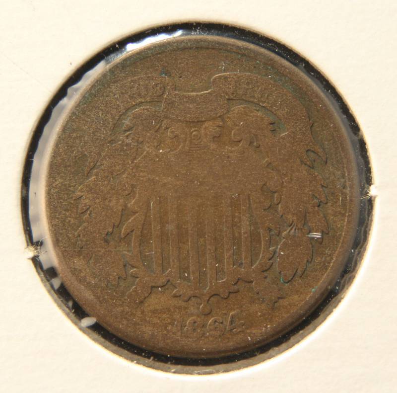 lot 27 image: 1864 US TWO CENT PIECE
