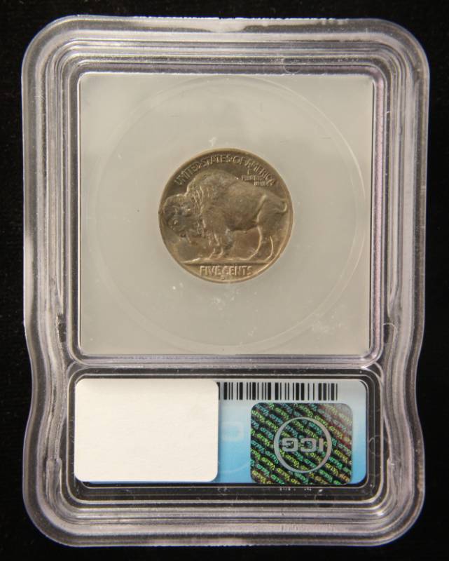 lot 29 image: 1938-D BUFFALO NICKEL MS65 ICG