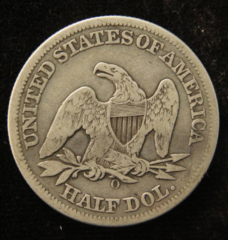 lot 48 image: 1859-O SEATED LIBERTY SILVER HALF DOLLAR
