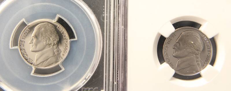 lot 66 image: (2) PROOF NICKELS 2002-S PCGS PR69 DCAM & 2003-S NGC PR69 ULTRA CAMEO