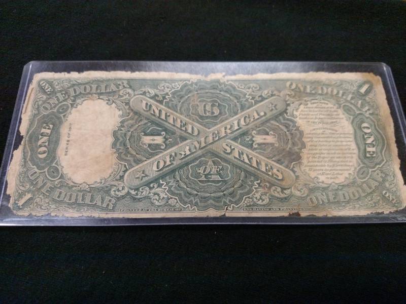 lot 46 image: 1917 Large Size One Dollar Red Seal...