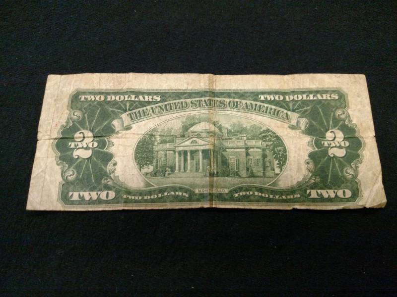 lot 50 image: 1928 D Two Dollars Red Seal Note...