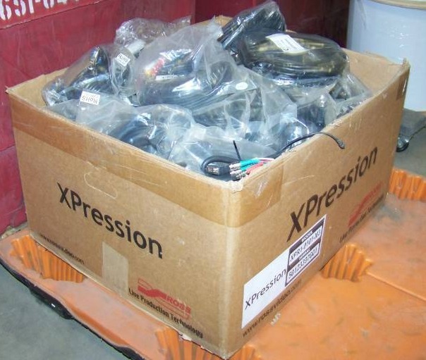 lot 16 image: (LARGE Box) COVID, 35 VGA Cables with Audio - NEW in packaging and other 3RCA Cables