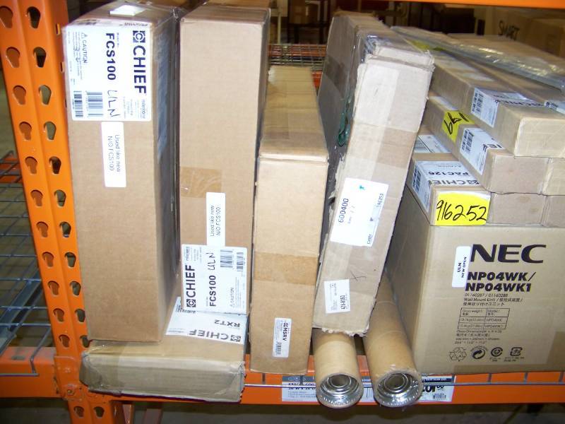 lot 11 image: (8 Wide Shelf - LARGE LOT) Miscellaneous Chief Manufacturing Mounts  Accessories and NEC Wall Mount - in Original Boxes