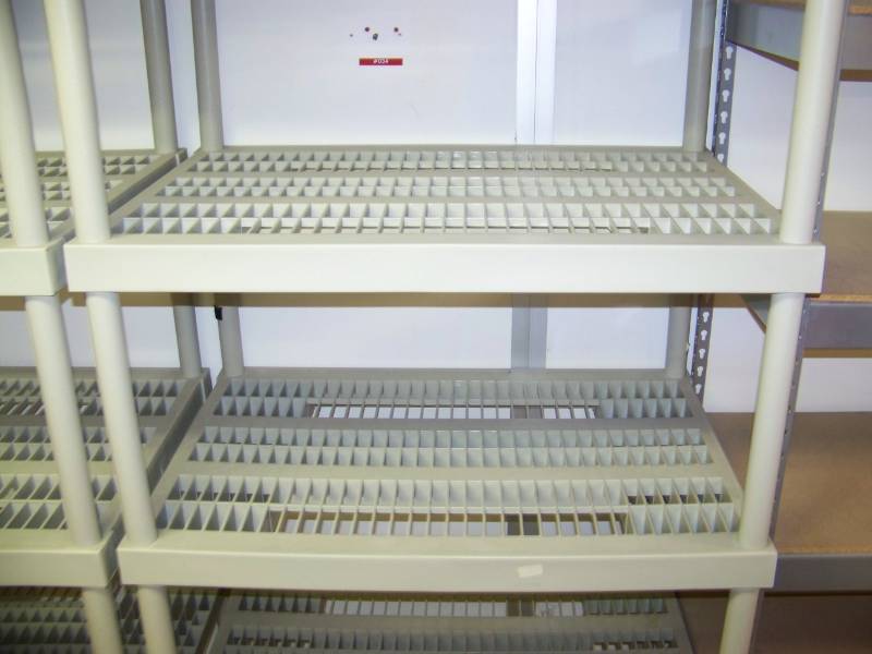 lot 3 image: (2) Plastic, Shelves  Racks