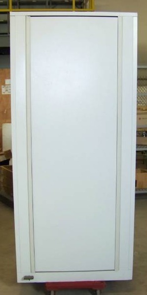 lot 4 image: 2-Sided, 5-Shelves per side, Metal Cabinet with Hiding Shelves  Walls