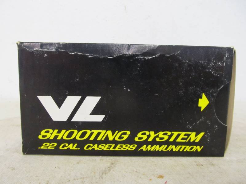 lot 12 image: Rare 1960s VL Caseless Ammo - .22 Cal - 100 Rounds