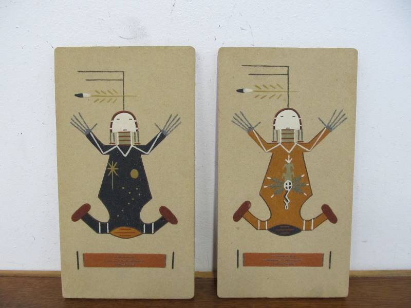 lot 30 image: Signed Navajo Sand Art - Father Sky & Mother Earth