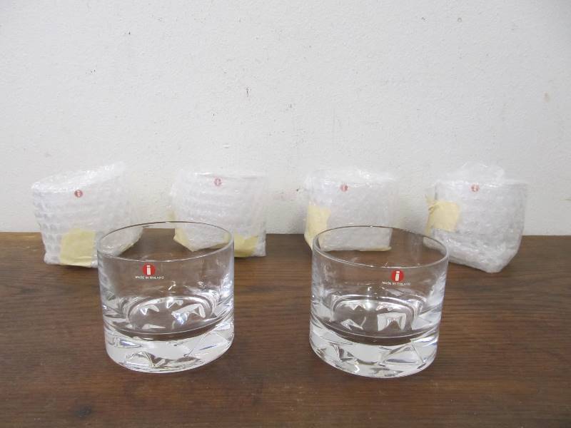 lot 35 image: MINT NOS Set of 6 Finland IITTALA WhiskeyRocks Glasses