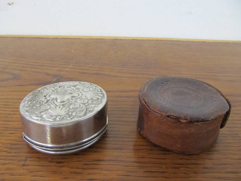 lot 48 image: 2 Antique Collapsible Travel Cups - Patent Date of 1897