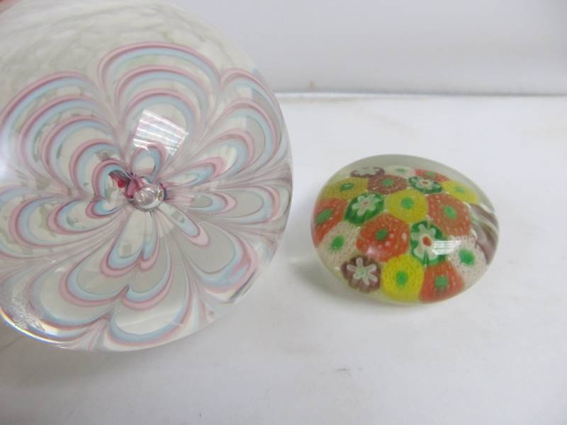 lot 74 image: Pair of Vintage Art Glass Paperweights