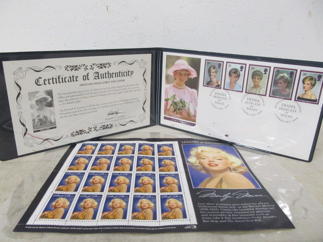 lot 108 image: Unused Marilyn Monroe & Princess Diana Stamps