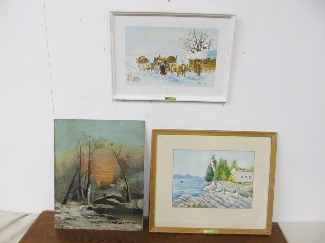 lot 112 image: Lot of Original Watercolor & Oil Paintings