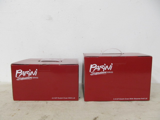 lot 118 image: 2 Brand New PARINI Dutch Ovens