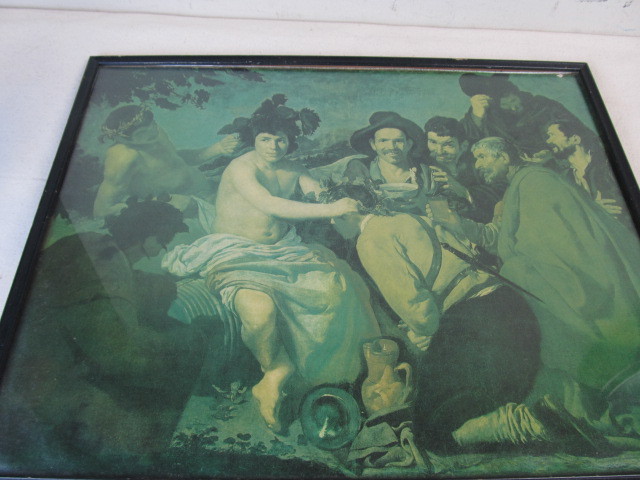 lot 179 image: Old Vintage Diego Velasquez Framed Print Los Borrachos - Triumph of Bacchus