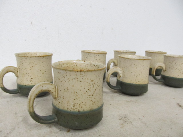 lot 194 image: Set of 7 Vintage Stoneware Coffee Mugs