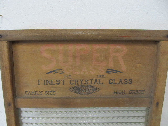 lot 204 image: Antique Primitive Super Glass Washboard 