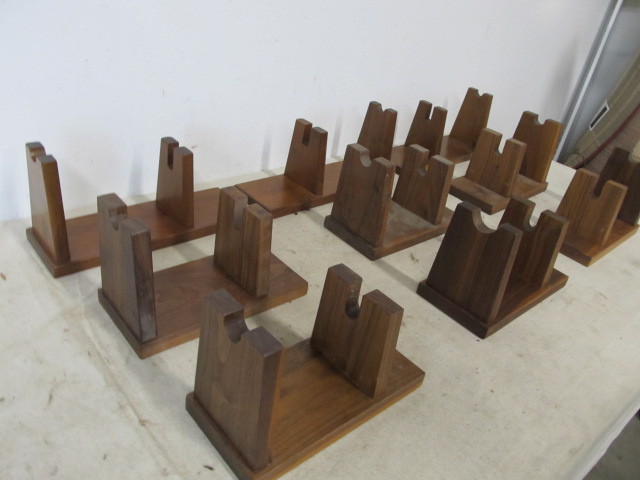 lot 208 image: Large Lot of Wooden Felt-Lined GunRifle Rests