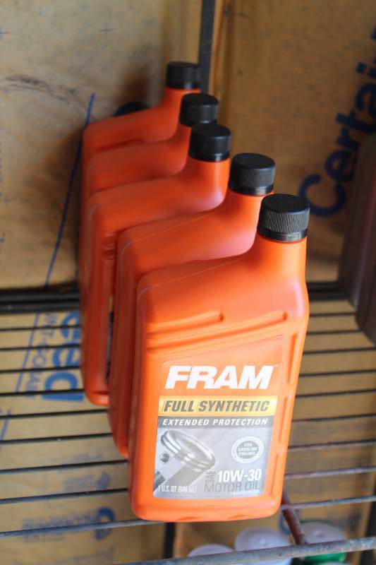 lot 27 image: Lot of (5) Fram Full Synthetic 10W-30 Motor Oil