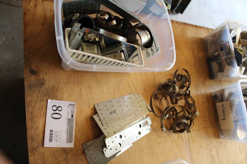 lot 80 image: Steel Plates, Hose Clamps