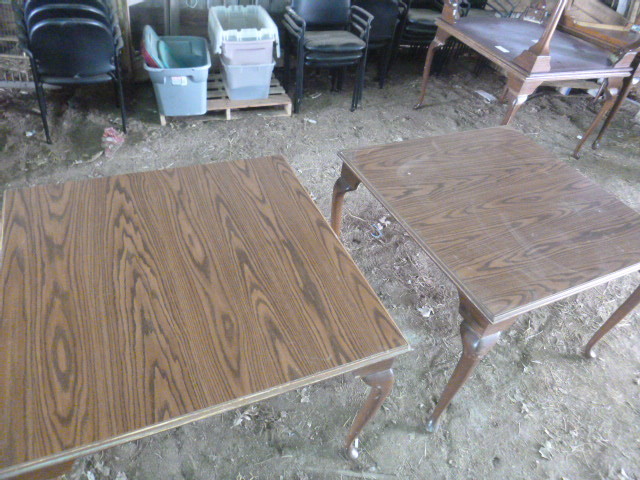 lot 91 image: 2 Square Wooden Tables