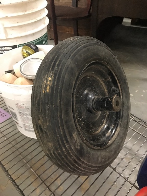 lot 434 image: CASTERS, FURNITURE LEGS, & WHEEL BARROW TIRE