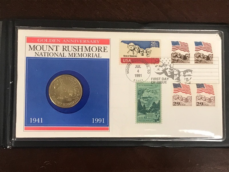 1991 Mount Rushmore Coin & Stamp Set